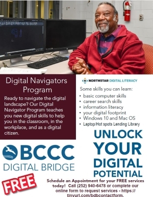 BCCC Digital Bridge Flyer. All information on this flyer is listed above.