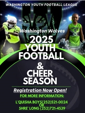 2025 Youth Football and Cheer Season Flyer. All information on this flag is listed above.