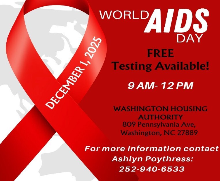 World Aids day flyer. All information as listed below.