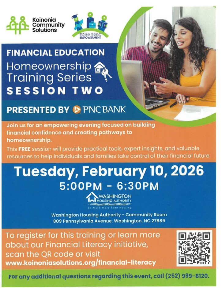 Homeownership Training Series flyer. All information as listed below.