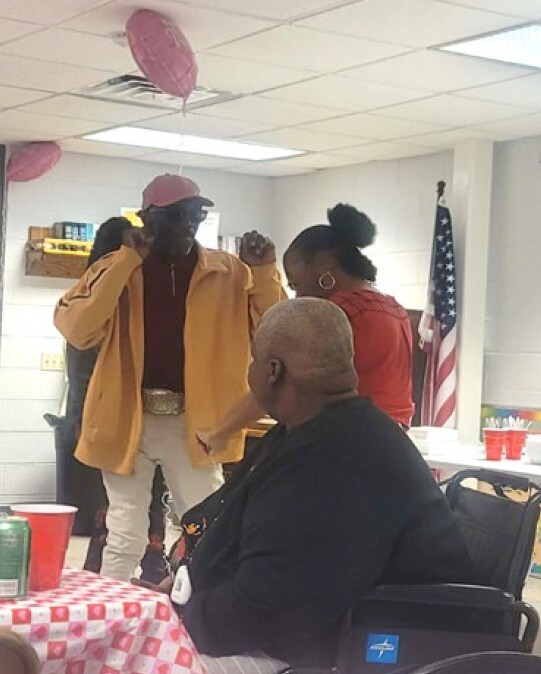 People standing and talking.