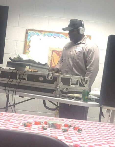 A DJ playing music.