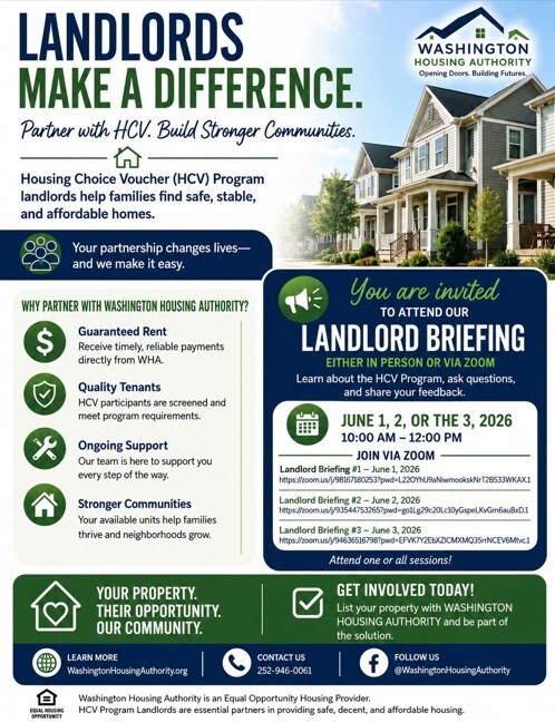 Landlord Briefing flyer. All information as listed below.