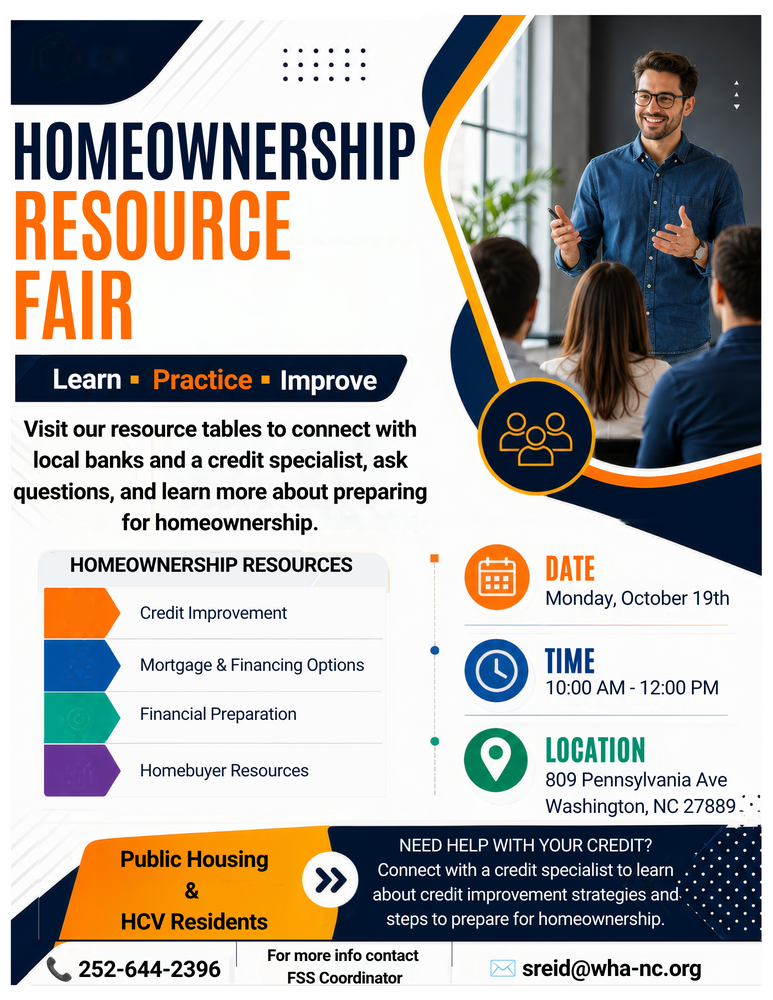 Homeownership Resrouce Fair Flyer. All information from this flyer is listed above.