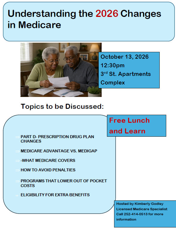 Medicare event Flyer. All Information as listed below.