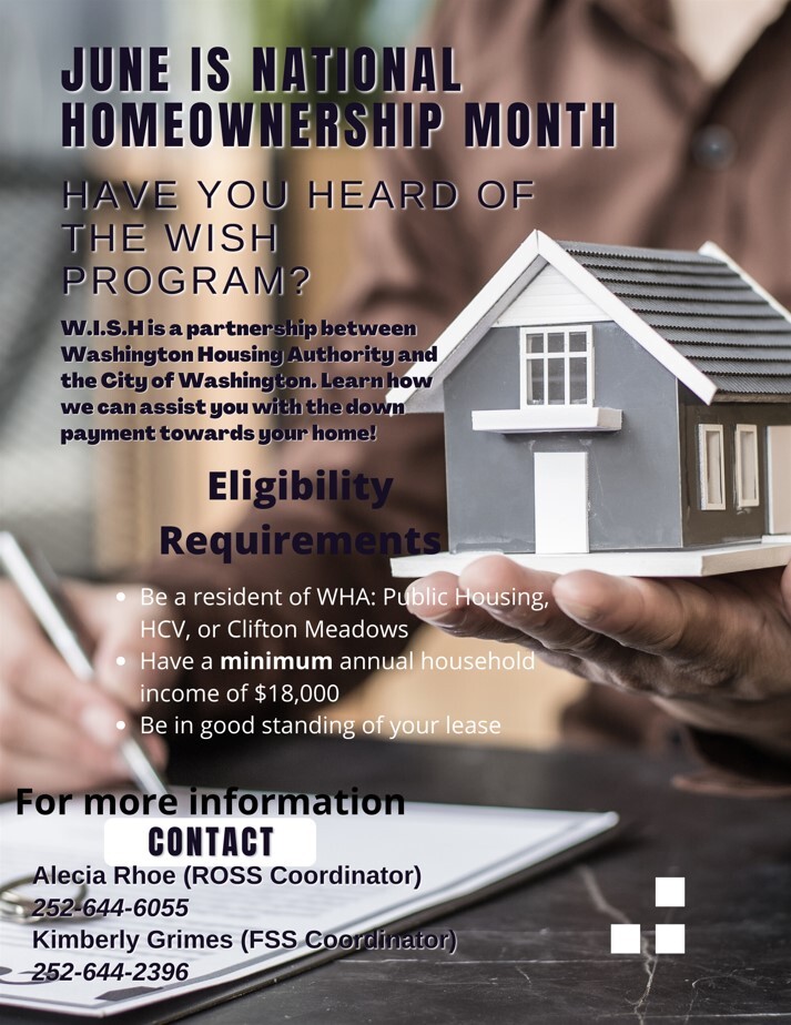 Homeownership Program Washington Housing Authority North Carolina