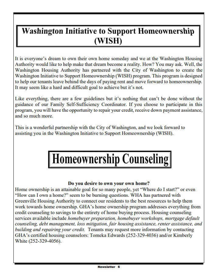 WISH and Homeownership Counseling