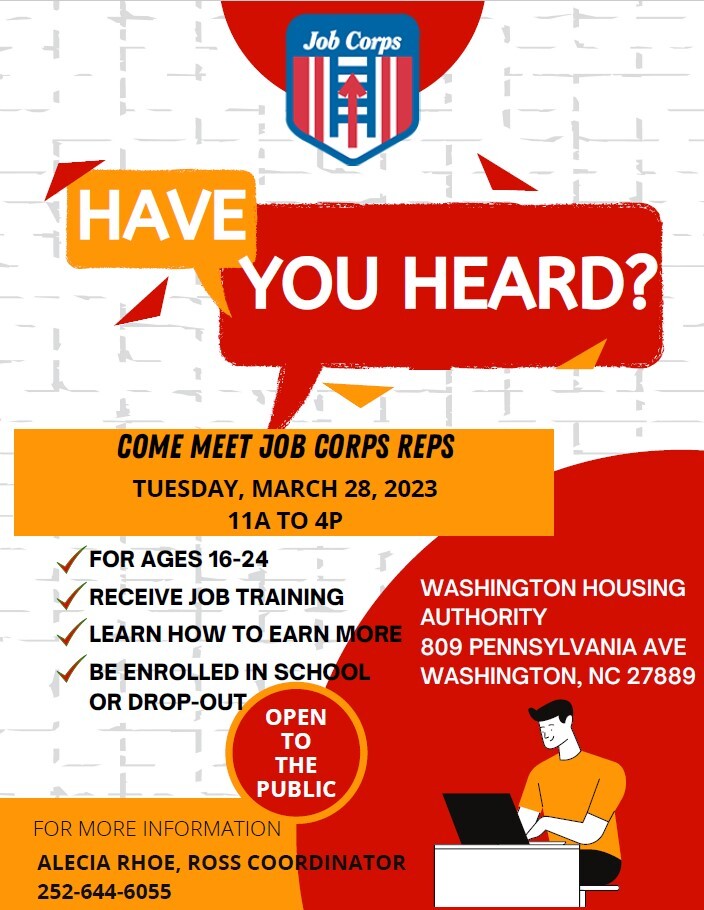Job Corps Event Flyer. All information from this flyer is listed above.