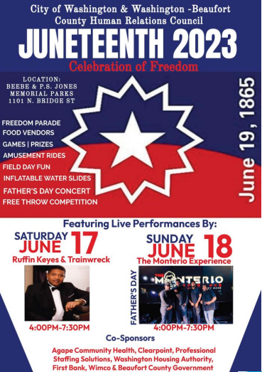 Juneteenth Flyer. All information on flyer listed above.