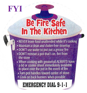 Fire Safety Flyer. All information on flyer listed above.