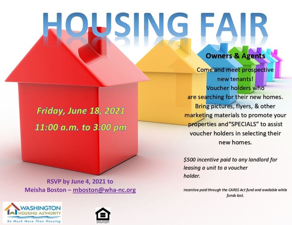 housing fair flyer - information printed above