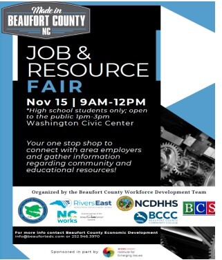 Job and Resource Fair Flyer. All information on this flyer is listed above.