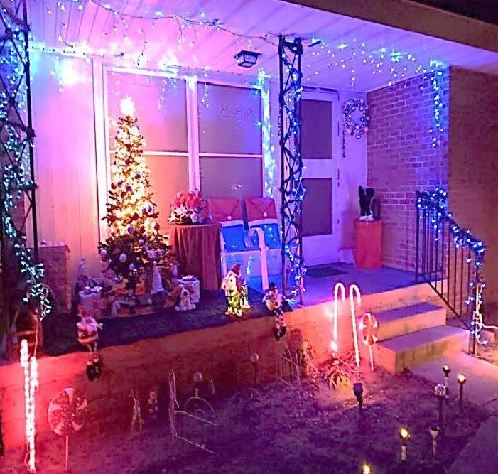 Night view of the winning Christmas decorations.