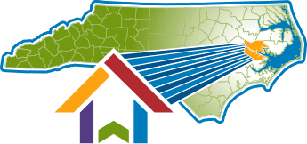 Map showing the location of Washington in North Carolina