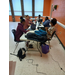 Four women and the instructor sitting at the table