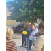 A group of People outside listening to a speech.