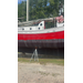  A big boat up on stilts. 